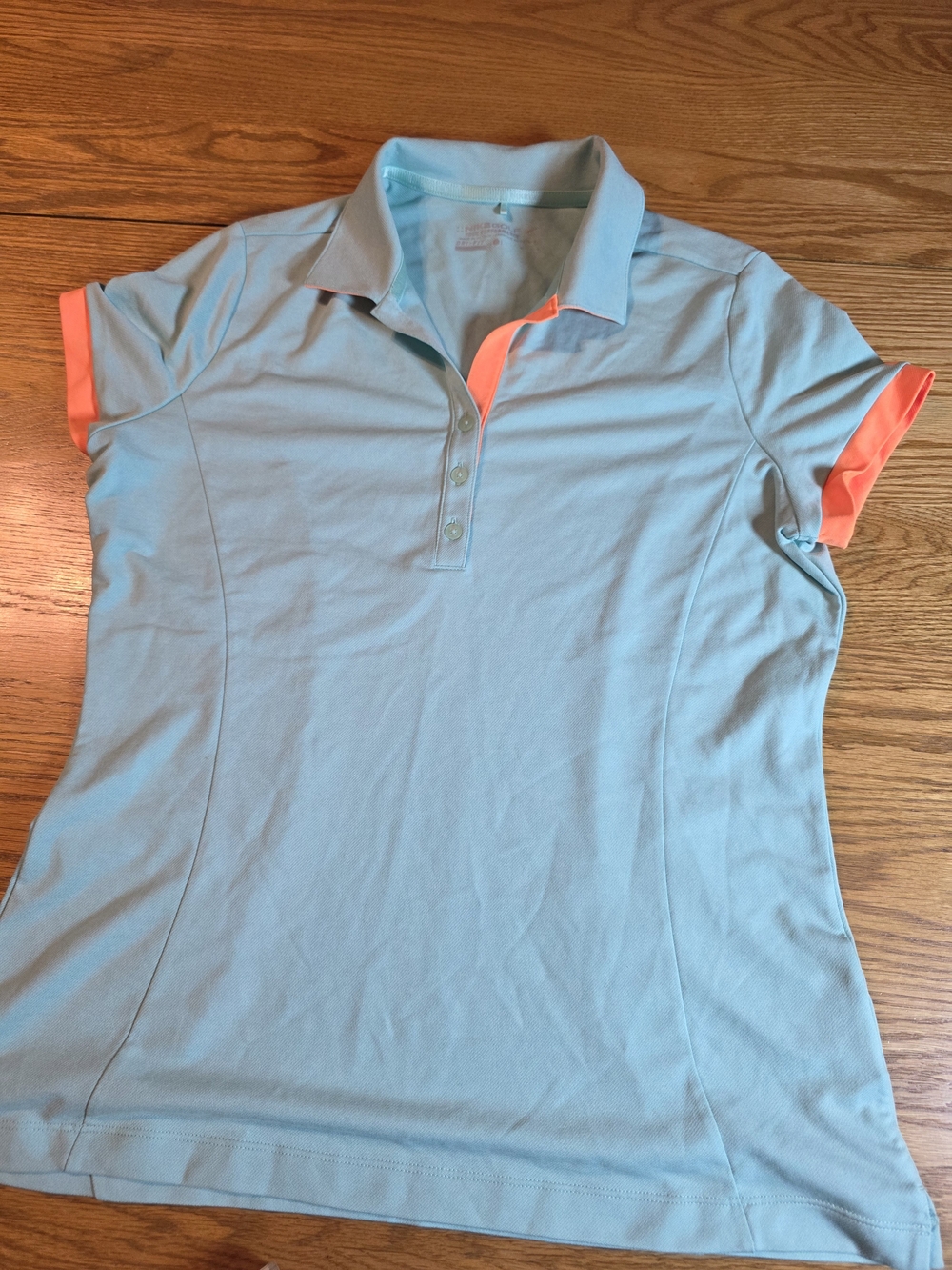 Nike Golf Tour Performance Polo Women’s Large Aqua Coral Dri-FIT Shirt